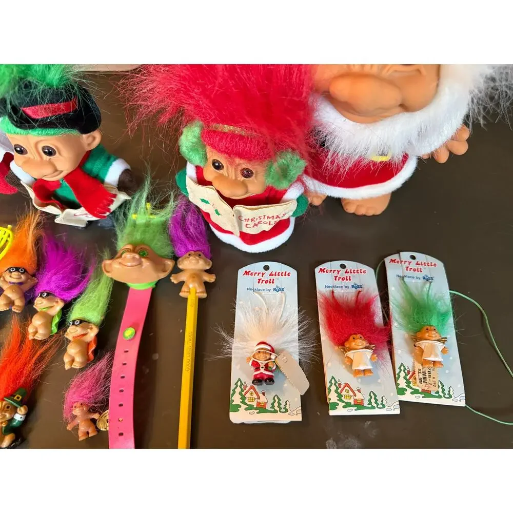 13 Vintage Russ Troll Christmas Dolls Santa Mrs Clause Carolers Large 8